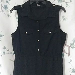 Liquid Knit High-low Button Dress W/ Collar